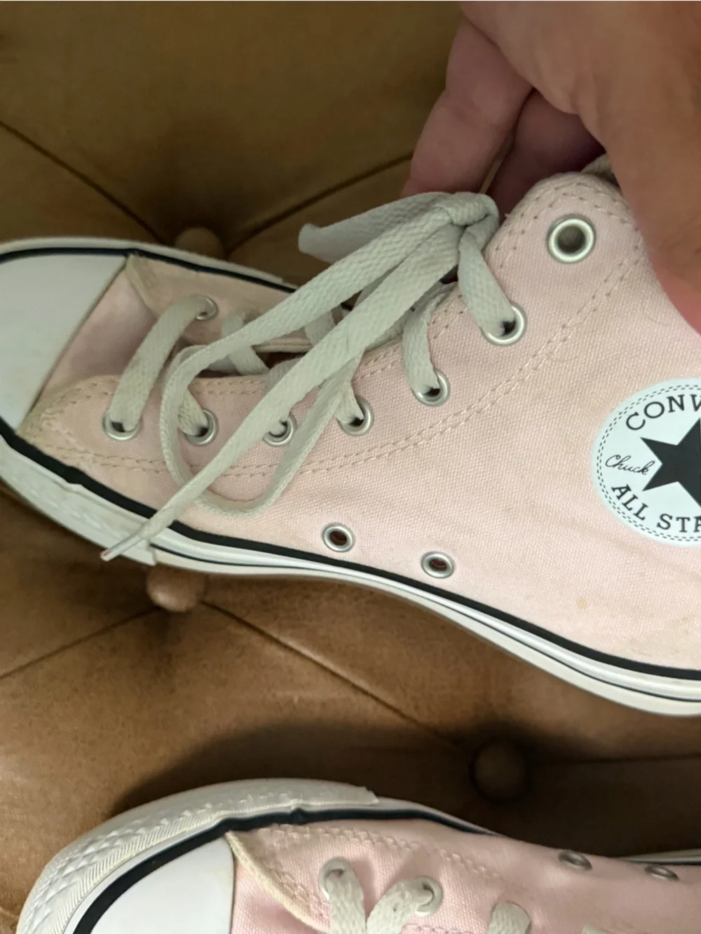 Converse Girls Pink Platform High Top Sneakers - Size 4.5